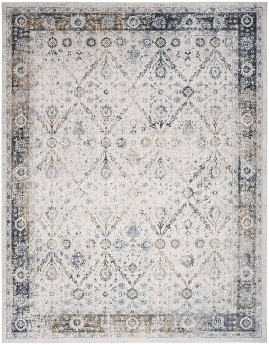 Pheobe Ivory & Blue Washable Area Rug