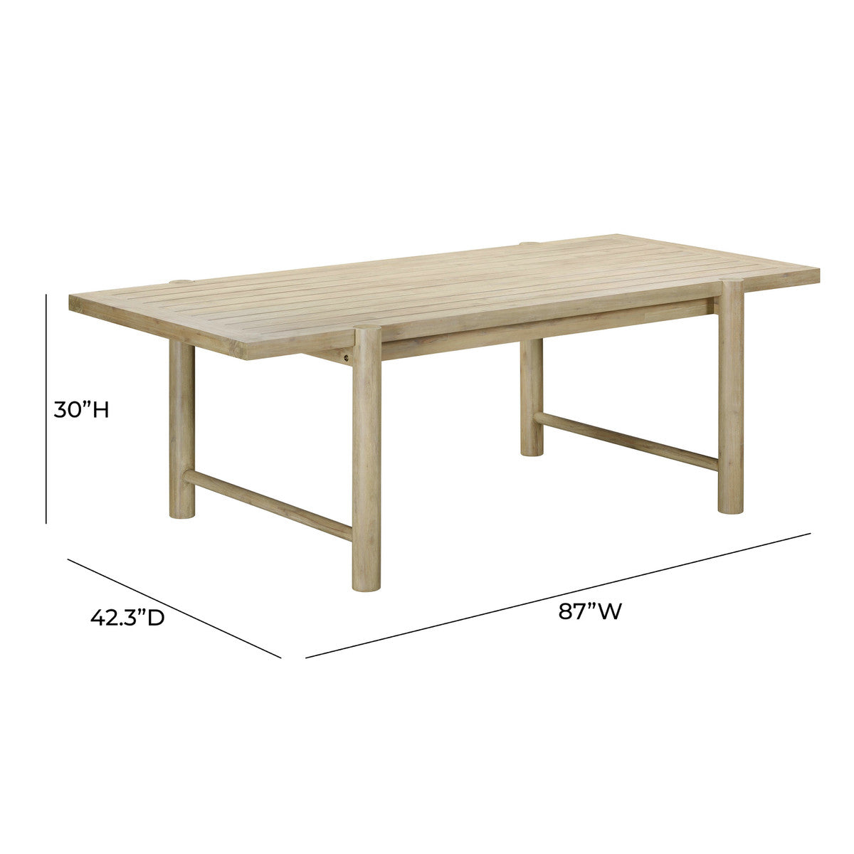 Spirah Light Teak Outdoor Rectangular Dining Table