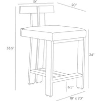 Enola Natural Linen &  Black Wood Counter Stool