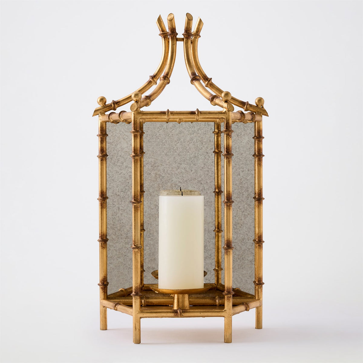 Bamboo Gold Leaf Wall Lantern