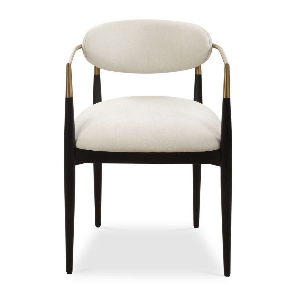 Harper Off White Velvet Dining Arm Chair