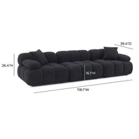 Vogue Black Vegan Shearling Modular Sofa