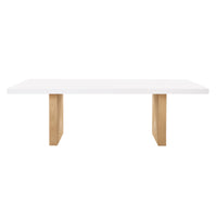 Jahmir White Gloss and Natural Ash 92" Rectangular Dining Table