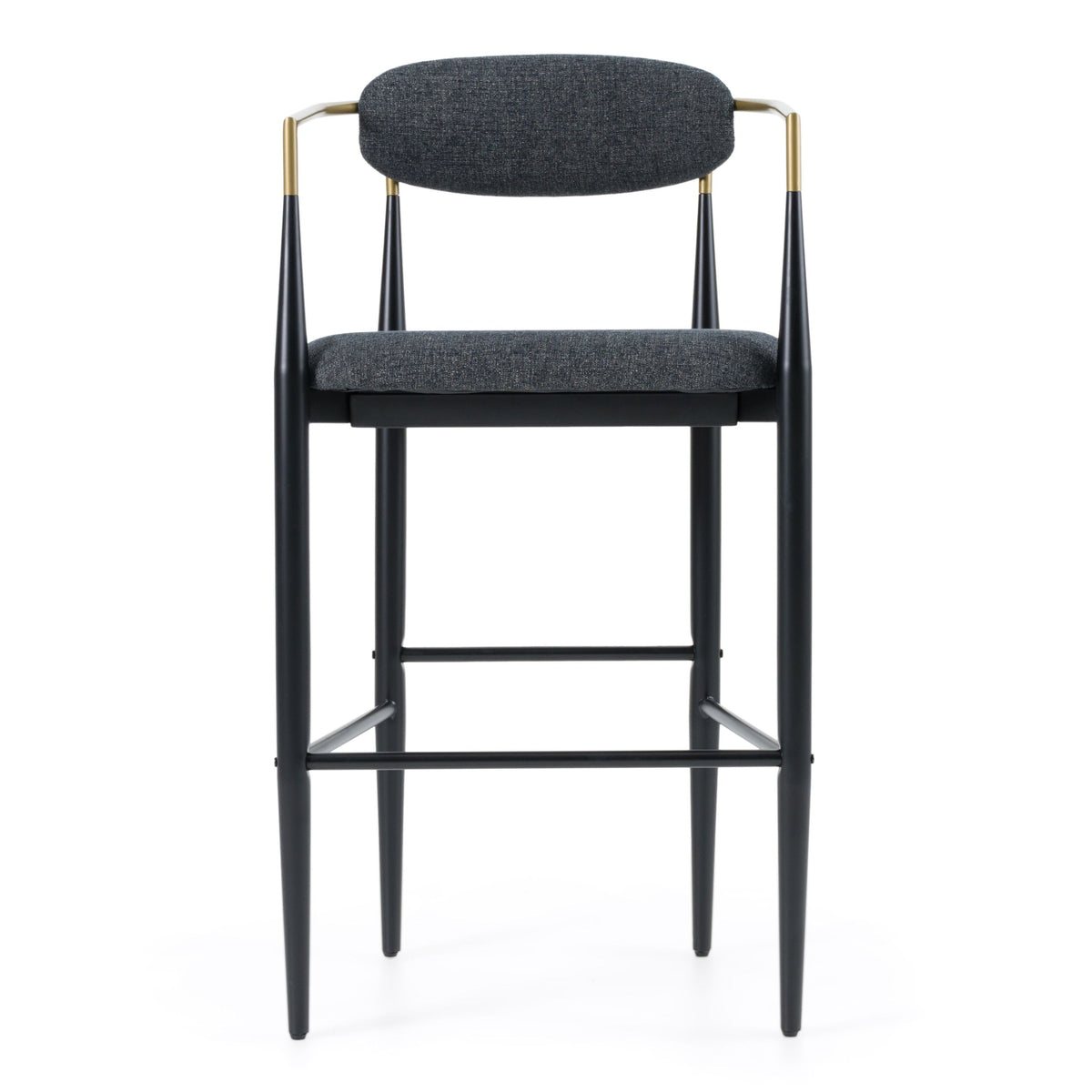 Nicole Dark Grey/Gold & Black Bar Stool