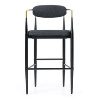 Nicole Dark Grey/Gold & Black Bar Stool