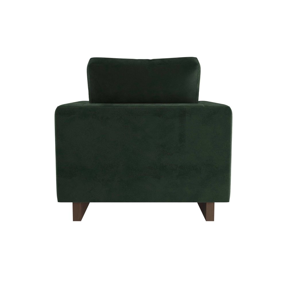 Lovell Forest Green Velvet & Dark Walnut Accent Chair