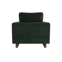Lovell Forest Green Velvet & Dark Walnut Accent Chair