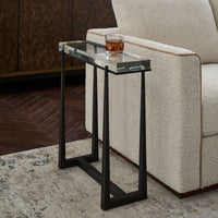 Dasie 24" Crystal & Dark Bronze Accent Table