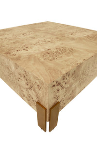 Harriet Burl Wood & Brass Square Coffee Table