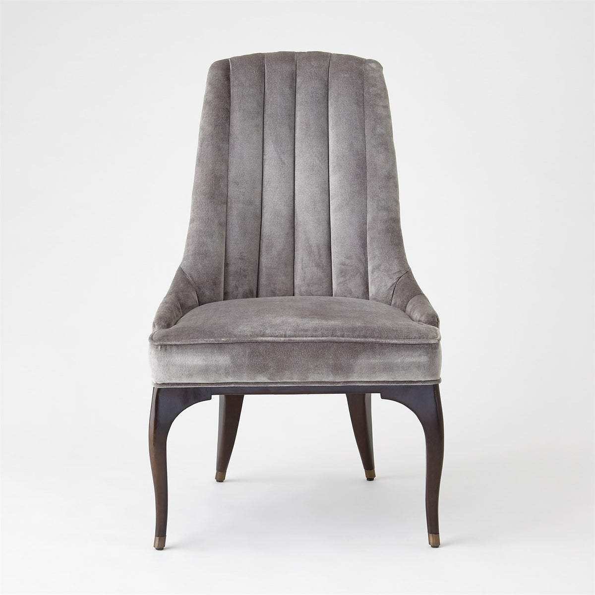 Channel Tufted Formal Gargoyle Velvet Dining Chair