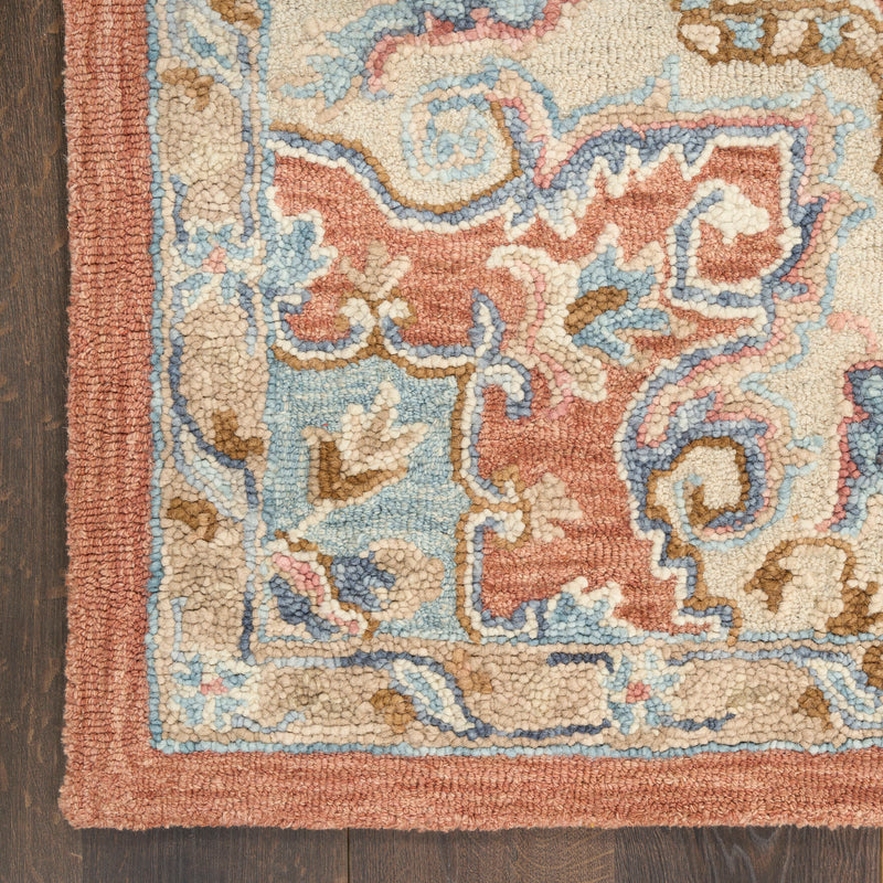 Goldie Rust Ivory Wool Persian Style Area Rug