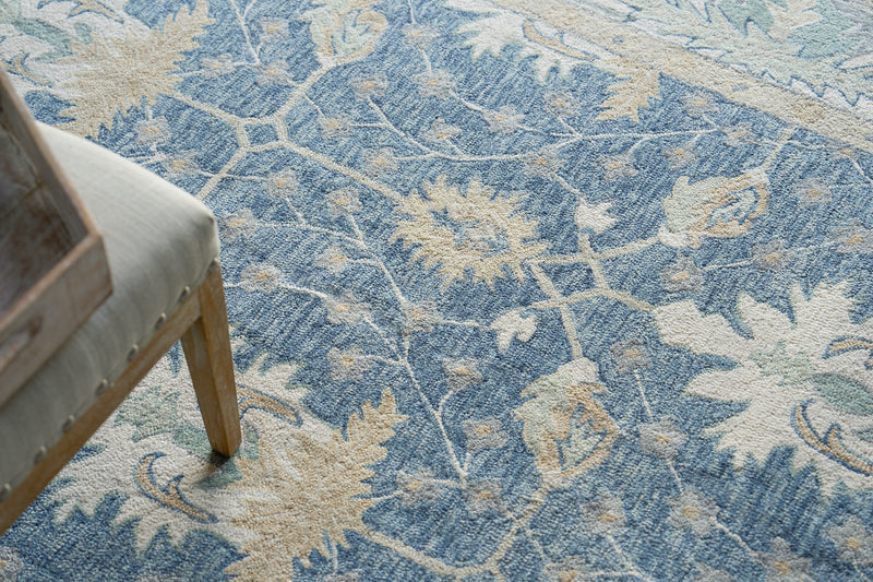 Nell Blue/Ivory Luxury Area Rug