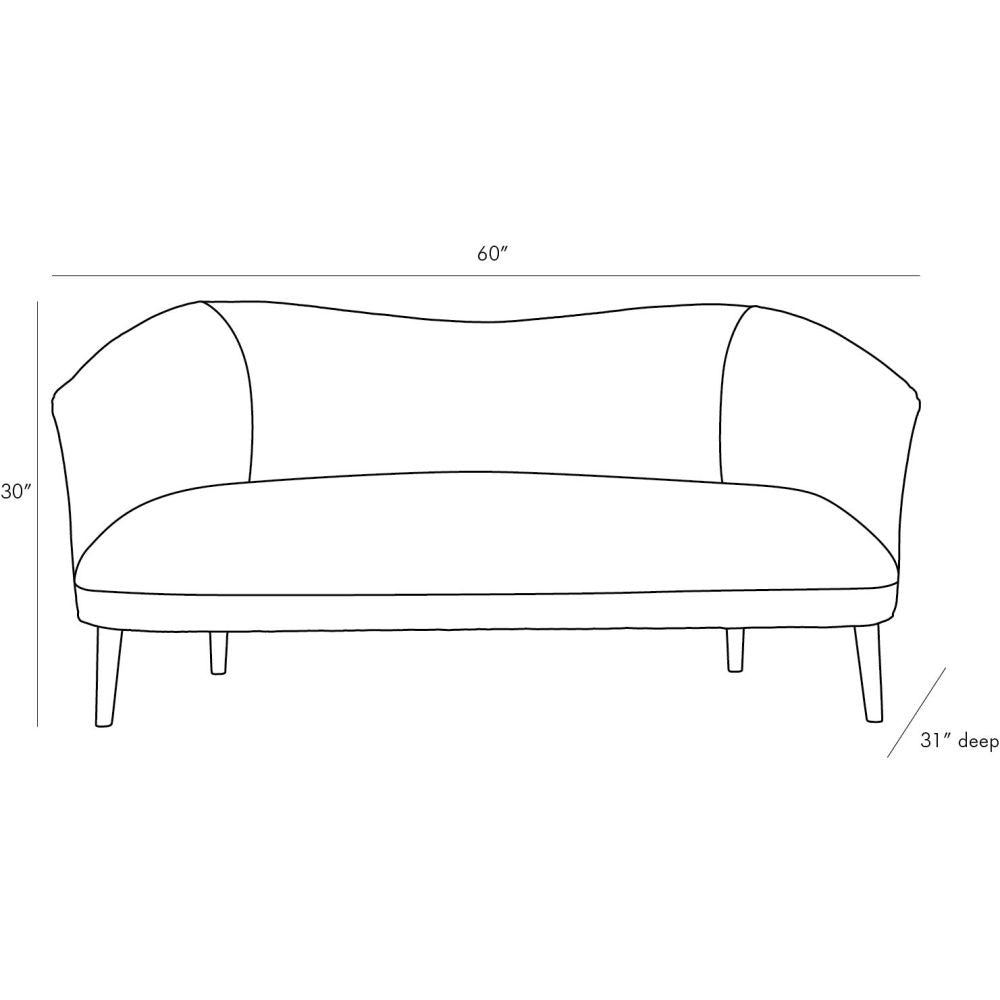Jovani 60" Ivory Grey Ash Settee