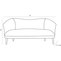 Jovani 60" Ivory Grey Ash Settee