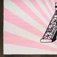 Eiffel Tower Pink Area Rug