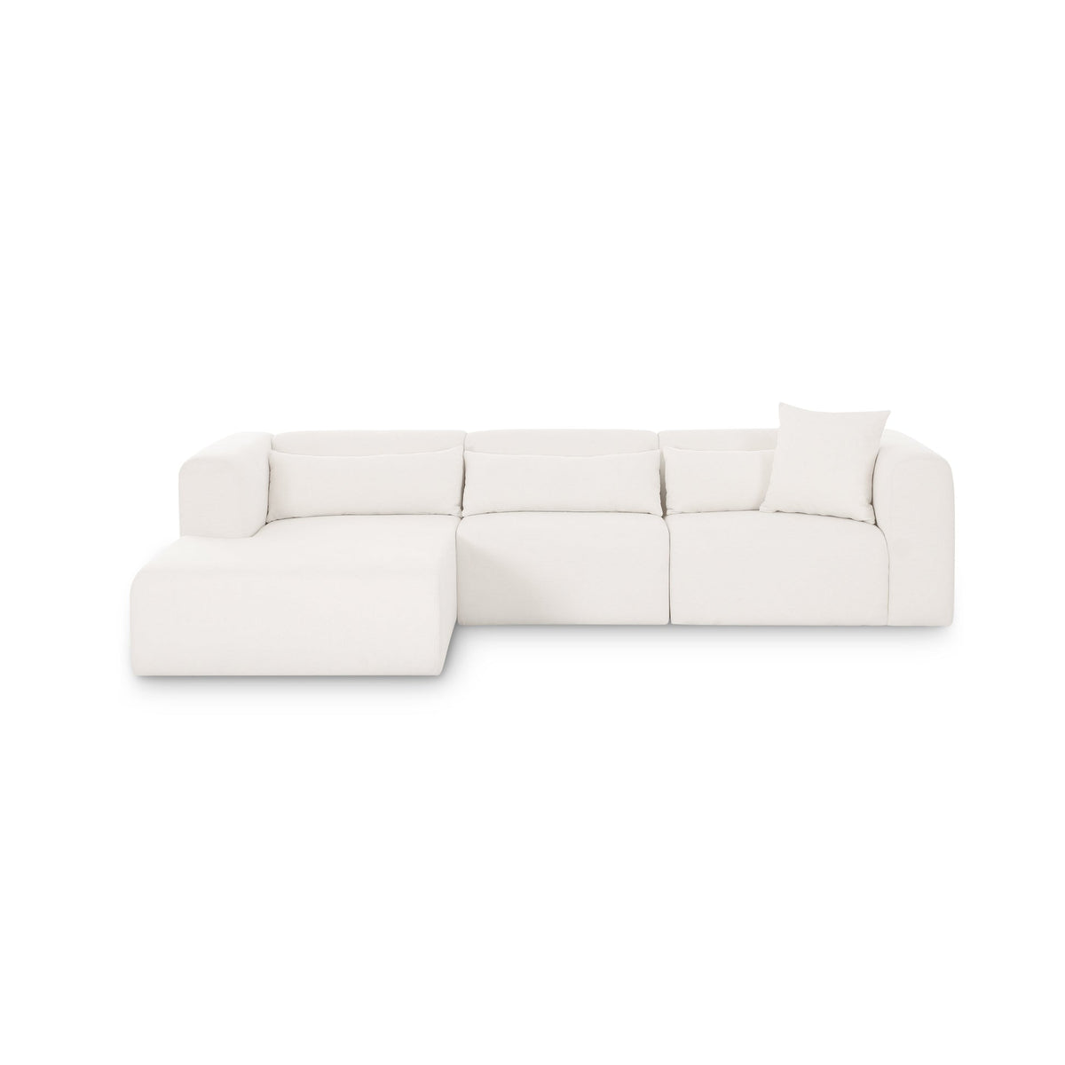 Tereasa 3-Piece Cream Performance Chenille Modular Sectional (RAF & LAF)