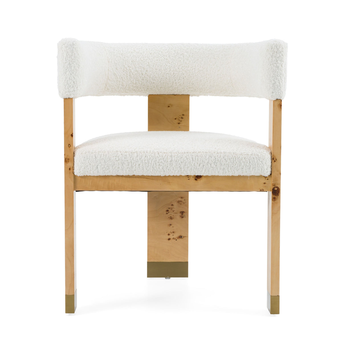 Bernadette Modern Cream & Burl Dining Chair