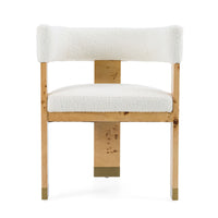 Bernadette Modern Cream & Burl Dining Chair