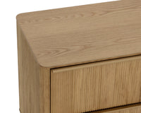Kalla 36" Large Black Reeded Oak & Brushed Gold Nightstand