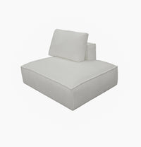 Luce Modern White Fabric Sectional Sofa W/ Left Facing Chaise