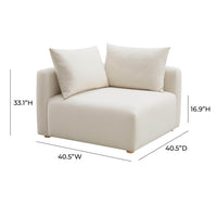 Karsyn Plush Cream Performance Linen Modular Corner Chair