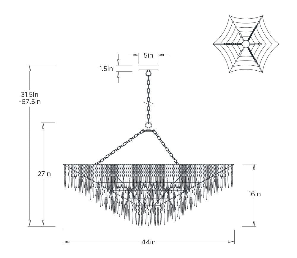 Josephine 44" Mother of Pearl Natural Large Chandelier