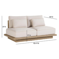 Mora 65" Cream Outdoor Sofa