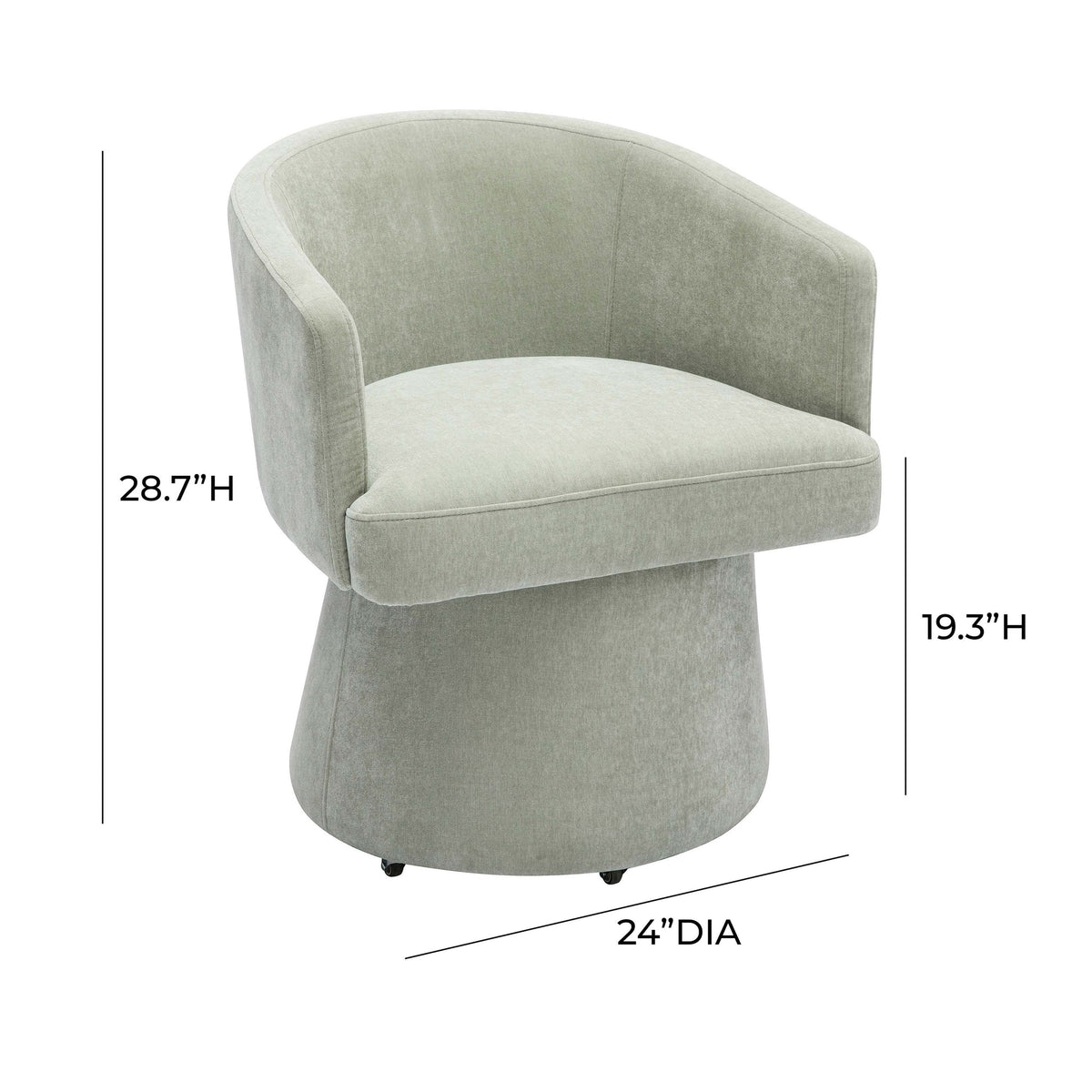 Nest Light Green Upcycled Chenille Rolling Desk Chair
