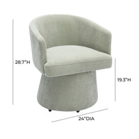 Nest Light Green Upcycled Chenille Rolling Desk Chair