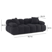 Vogue Black Vegan Shearling Modular Loveseat