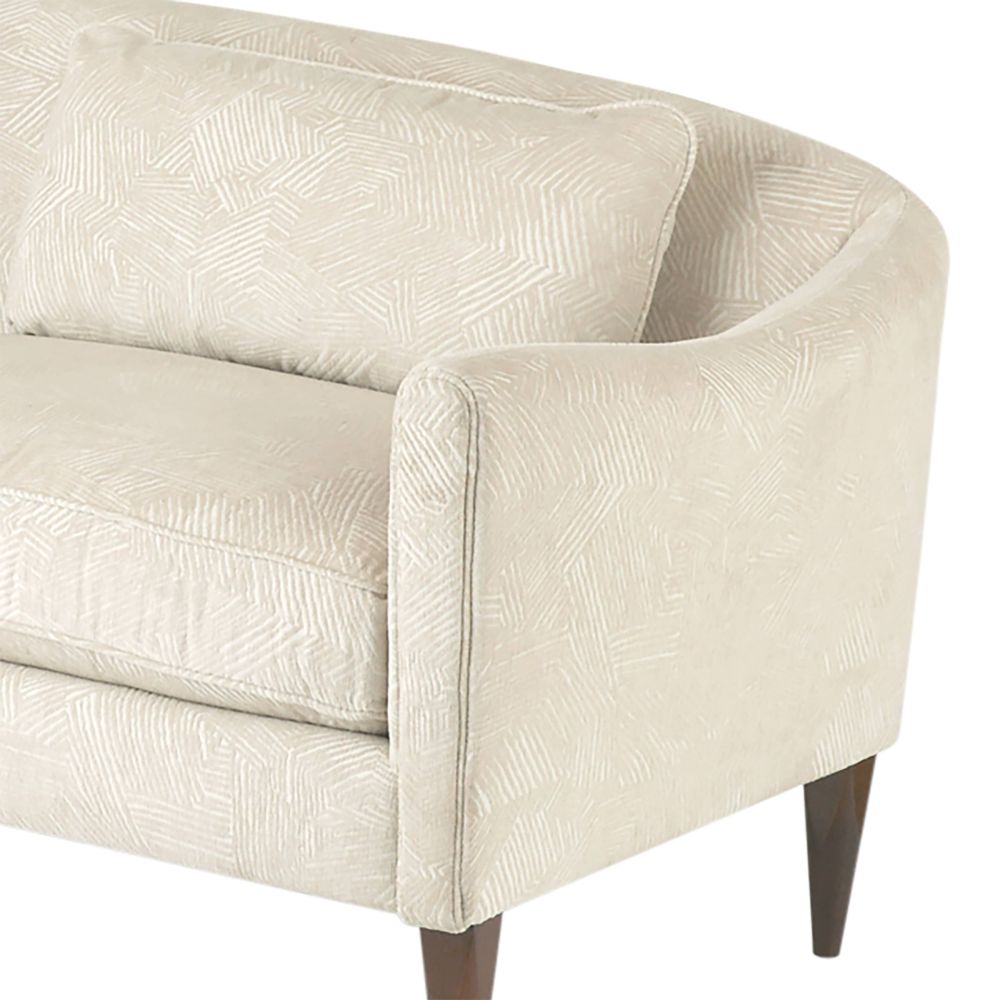 Vincent 80.5" Textured Ivory & Dark Walnut Sofa
