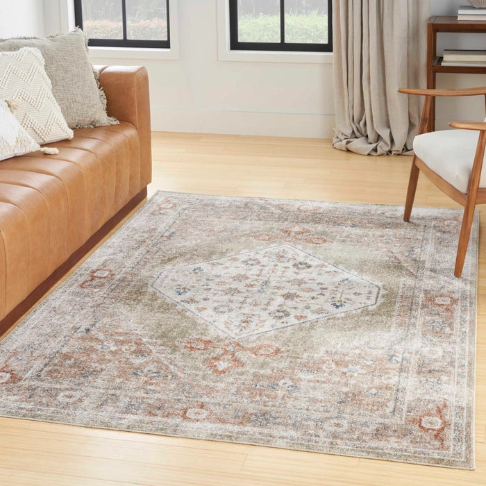 Pheobe Sage Multicolour Washable Area Rug