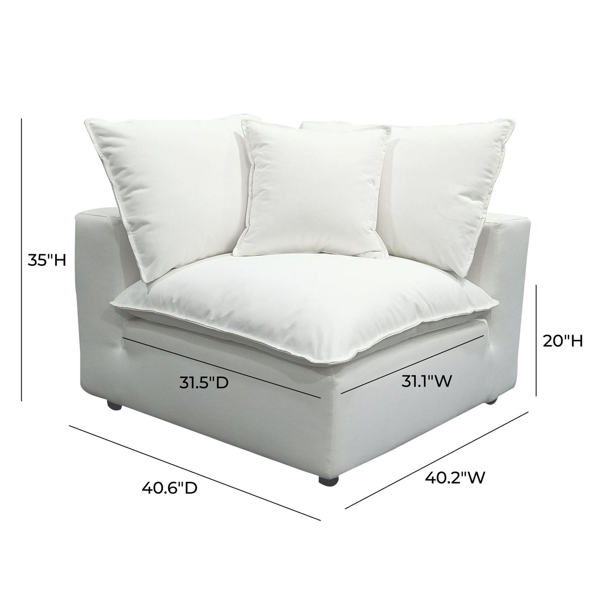 Cali Pearl Performance Fabric Modular Corner Chair