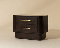 Ezekiel 32" Maple Burl Veneer &Gold Nightstand