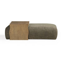 Spencer Green Performance Basketweave Ottoman with Coffee Table