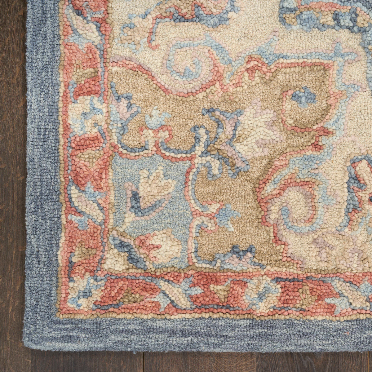 Goldie Blue Ivory Wool Persian Style Area Rug