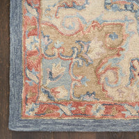 Goldie Blue Ivory Wool Persian Style Area Rug