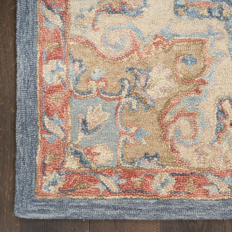 Goldie Blue Ivory Wool Persian Style Area Rug