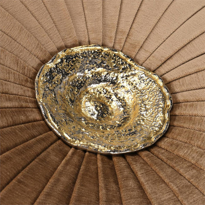 Maddie Adorned Ottoman with Nickel Accent Base