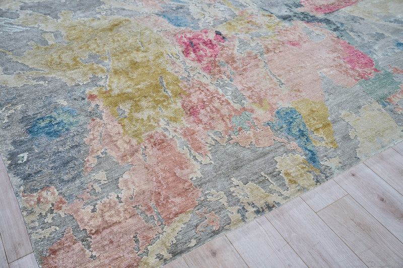 Audrina Silver/Blush Artist's Area Rug