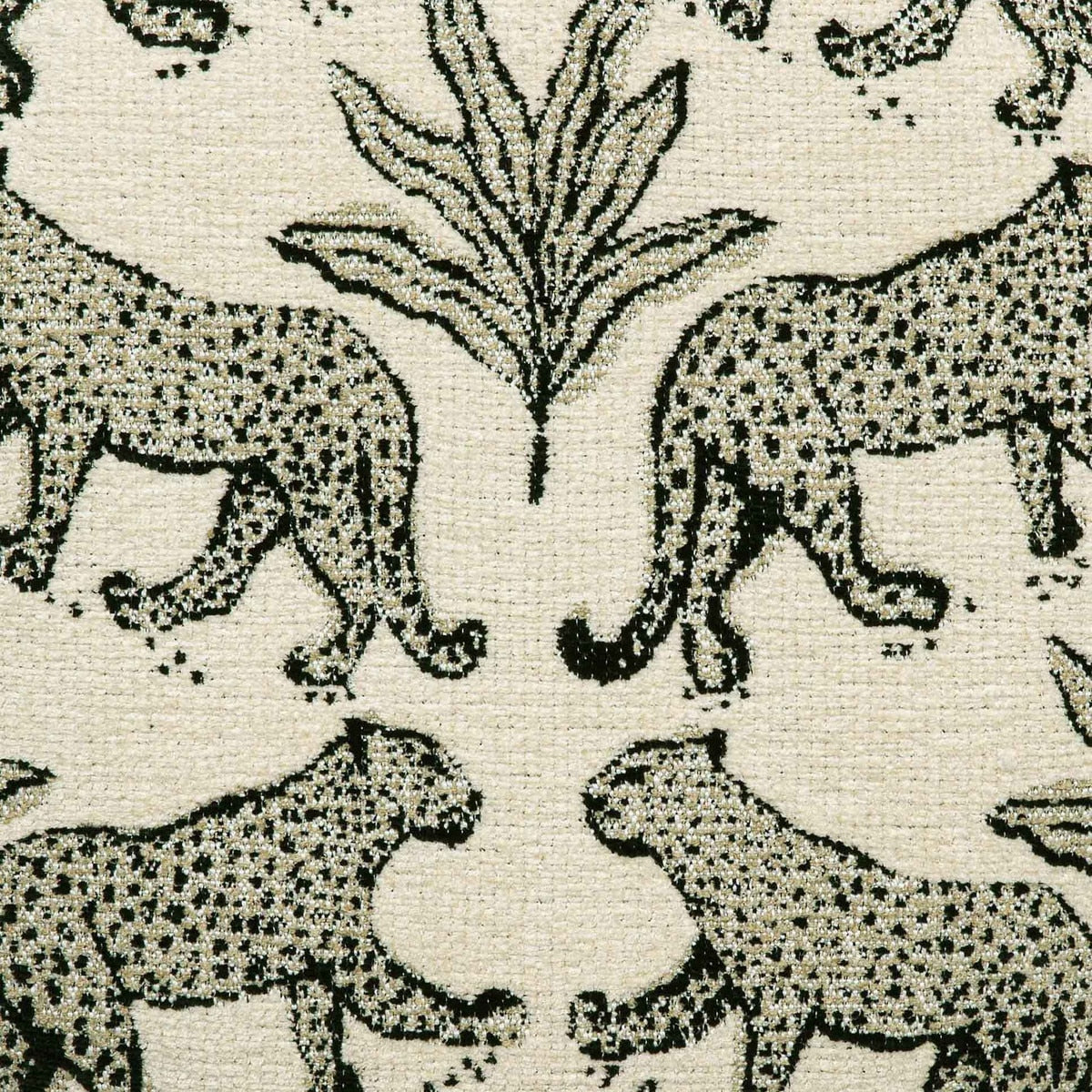 Kaelie Taupe Leopard Jacquard Ottoman