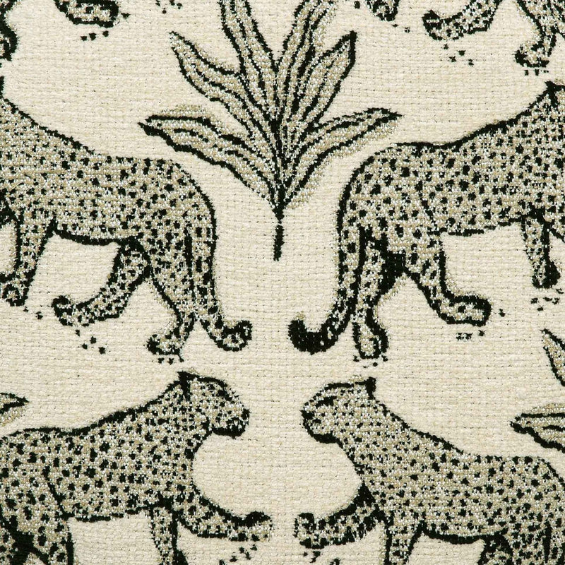 Kaelie Taupe Leopard Jacquard Ottoman