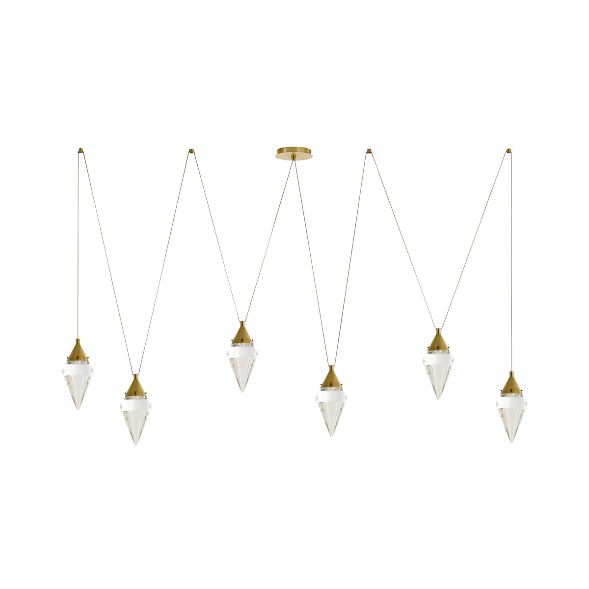Berkley 82" Crystal & Antique Brass Multi-Drop Chandelier