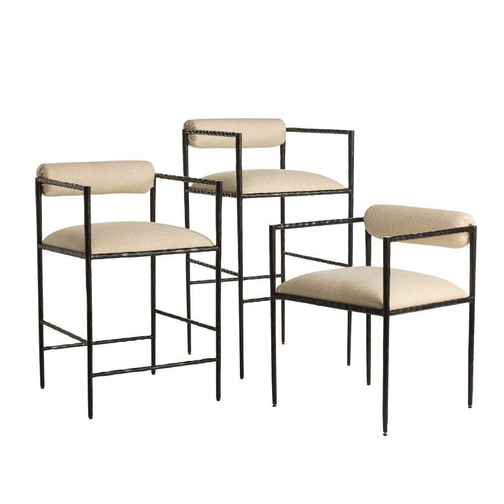 Musa White Performance Fabric Bar Stool