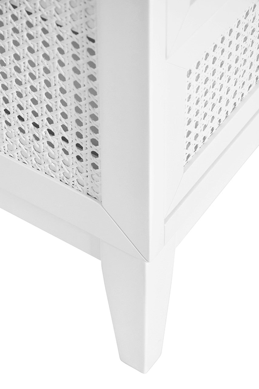 Sariah 36.5" White Cane & Marble Bath Linen