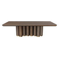 Salix 102" Chocolate Oak & Gold Dining Table