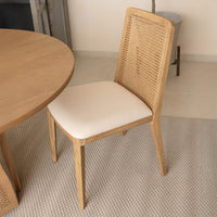 Cane Oyster Linen Natural Dining Chair (Set of 2)