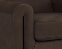 Romer Cocoa Leather & Gold Accent Chair