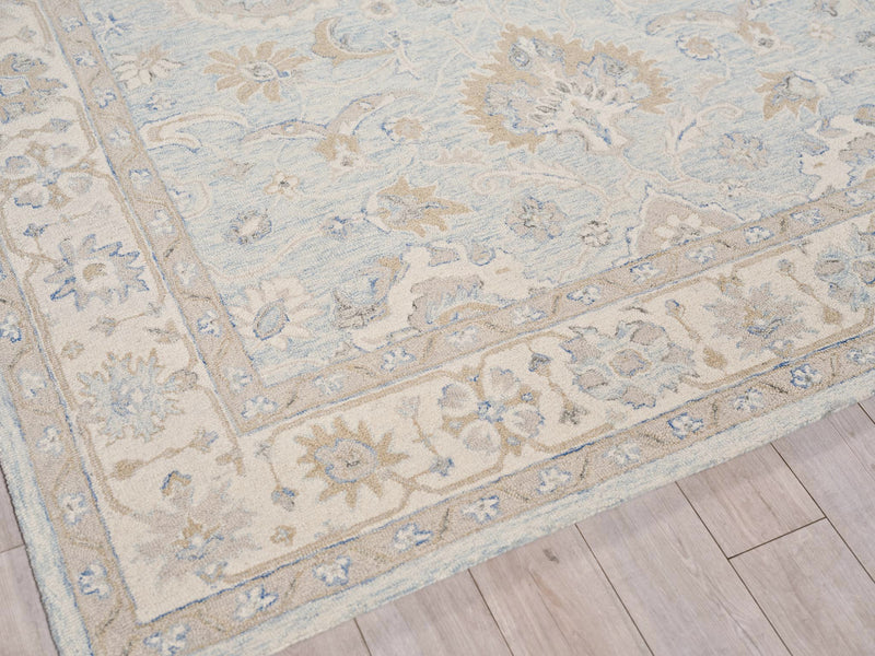 Carra Light Blue/Ivory Luxury Area Rug