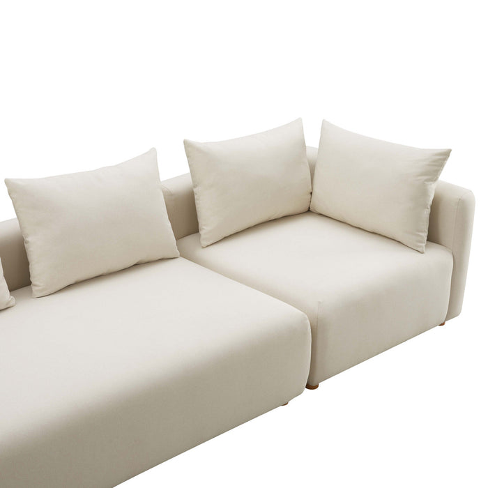 Karsyn Cream Linen 145" Long Sofa